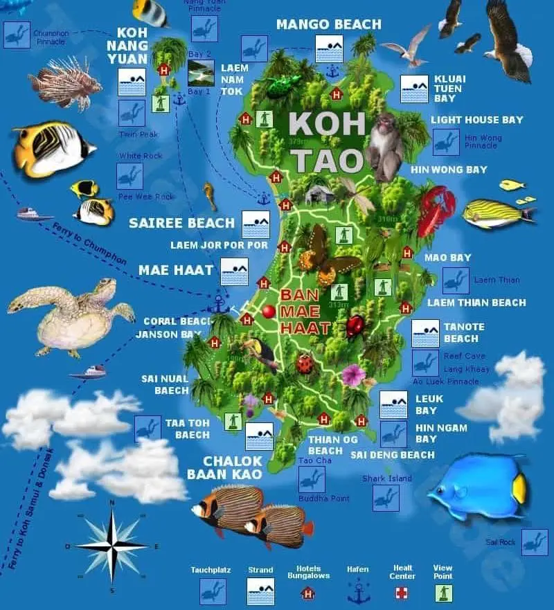 Koh Tao carte touristique