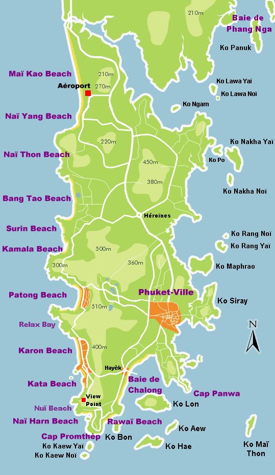 Carte Phuket Plan Touristique De 3 Plages Paradisiaques Peu Fr quent es