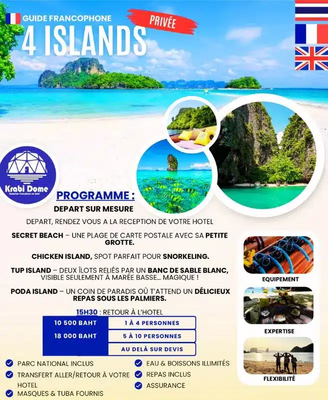 4 islands krabi brochure tour privé Krabi Dome